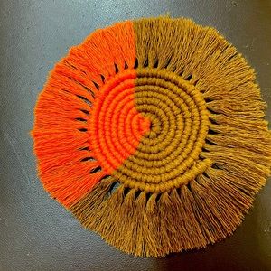 Handmade macrame coasters